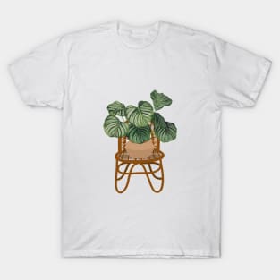 Modern calathea orbifolia plant illustration T-Shirt